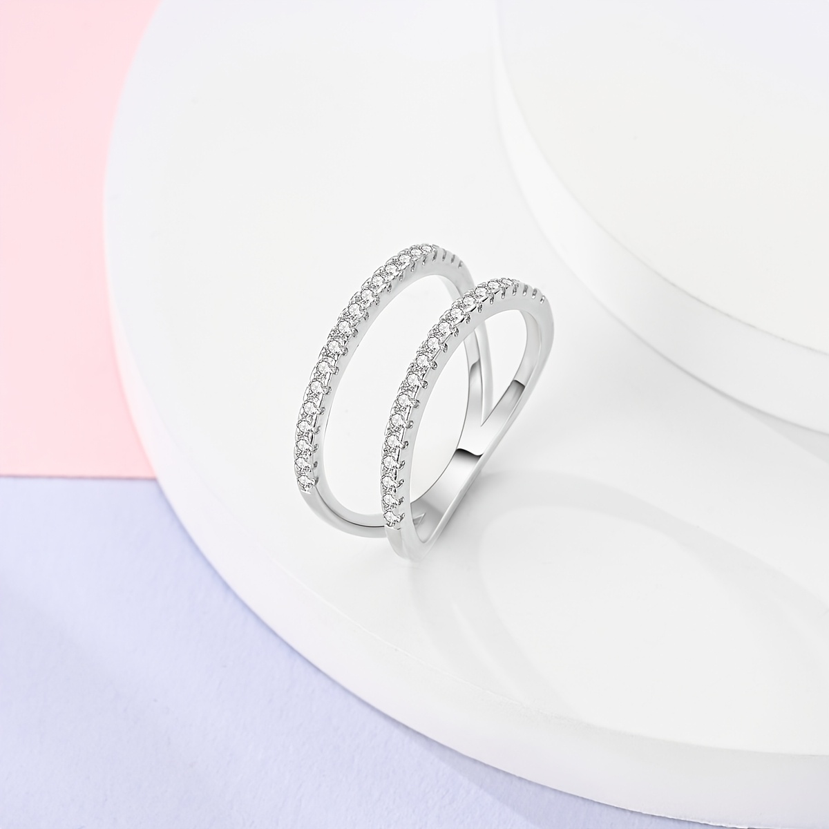 Women's Elegant Parallel Line Ring, Statement Jewellery